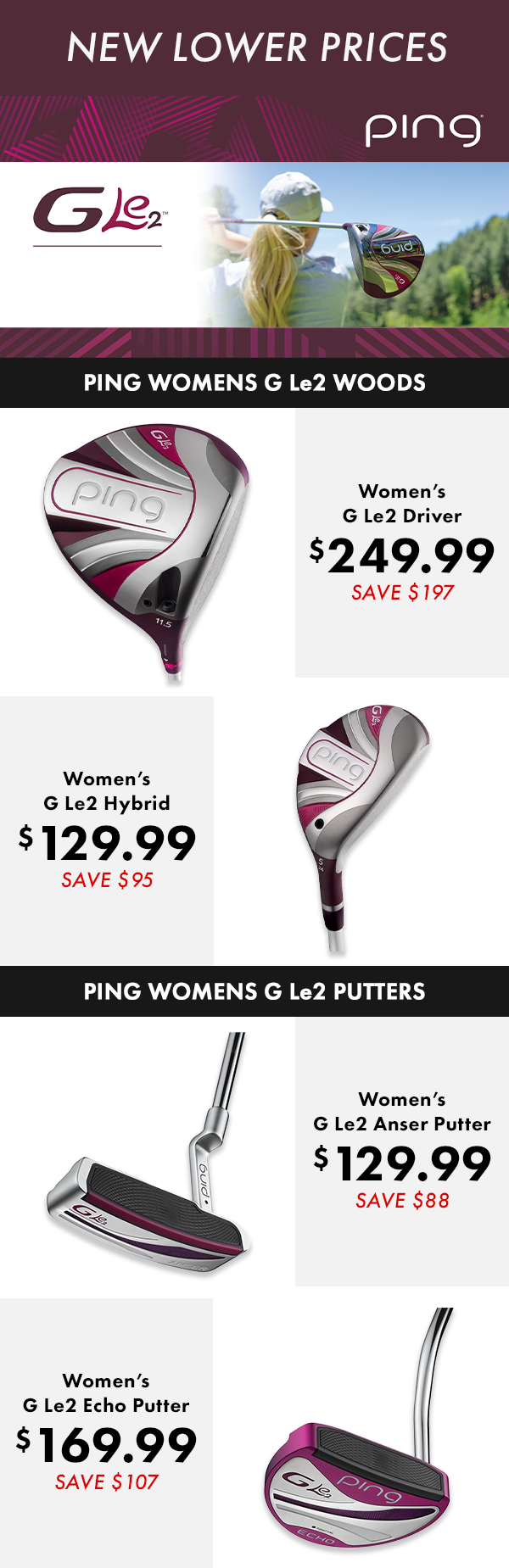 New Lower Prices on Ping Women's G Le2