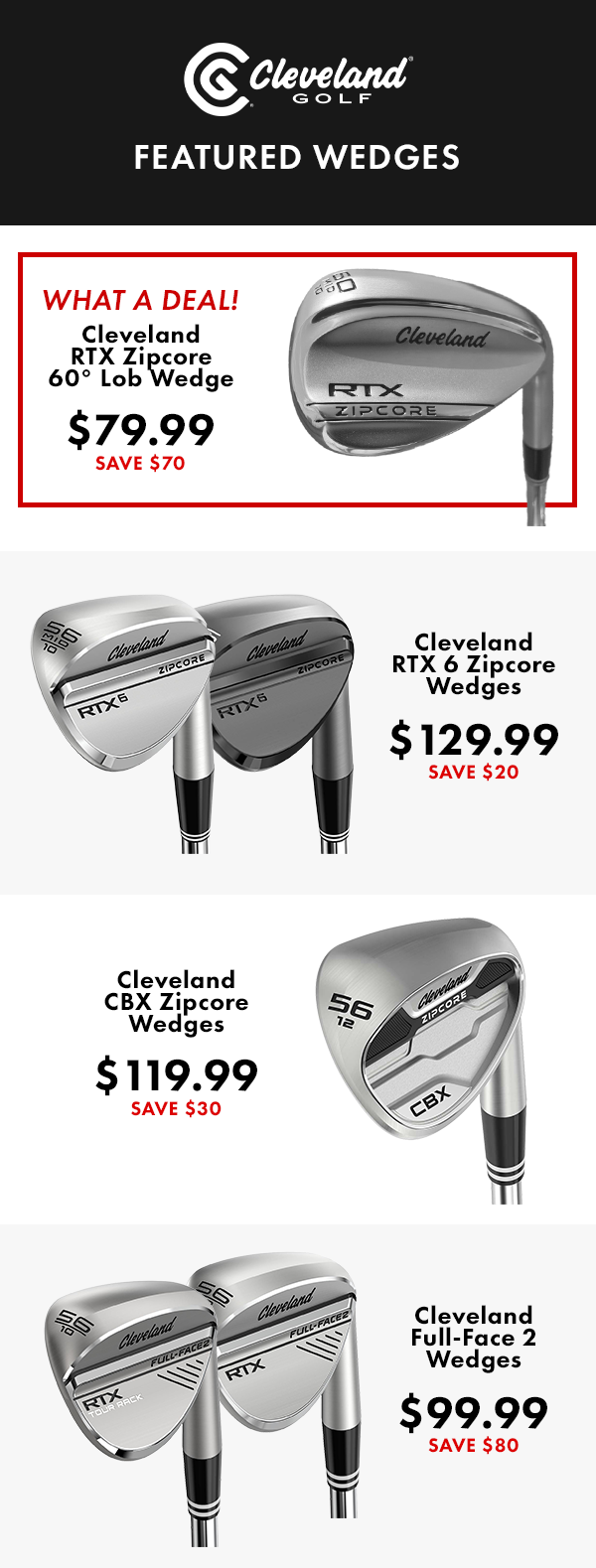 Save on Featured Cleveland Wedges