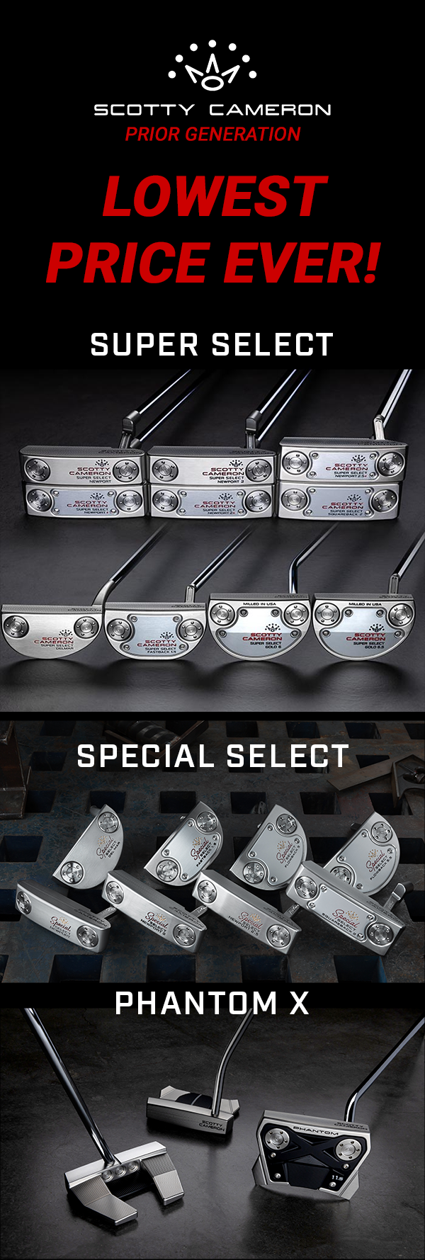 Lowest Price Ever on Prior Generation Scotty Cameron Putters